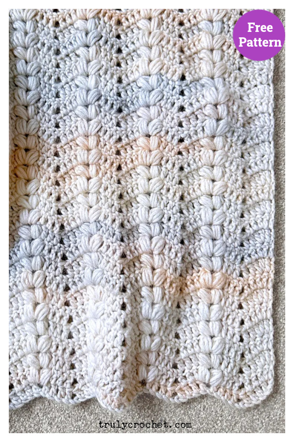 Puff Ripple Baby Blanket Free Crochet Pattern