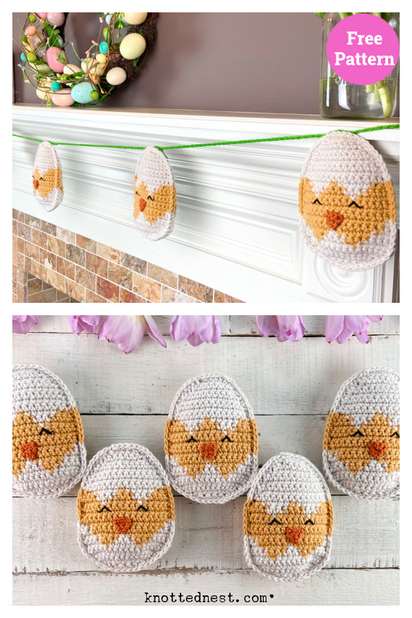 Easter Chicks Garland Free Crochet Pattern