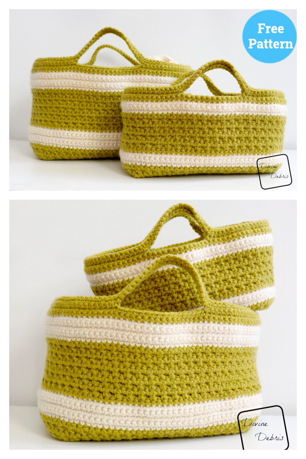 Handle on Life Baskets Free Crochet Pattern 