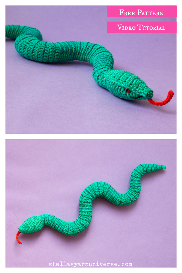 Snake Amigurumi Free Crochet Pattern and Video Tutorial