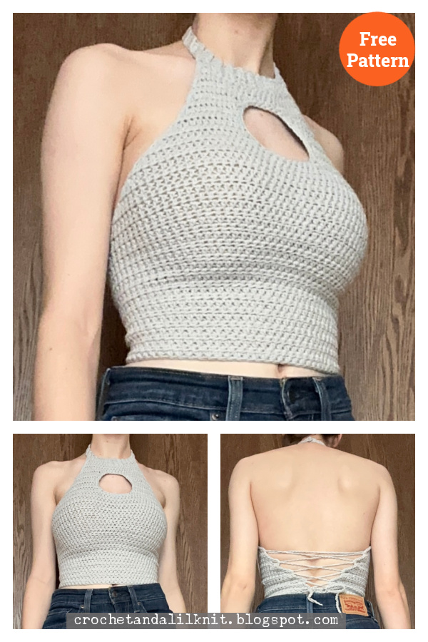 Cut Out Halter Top Free Crochet Pattern