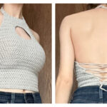 Cut Out Halter Top Free Crochet Pattern