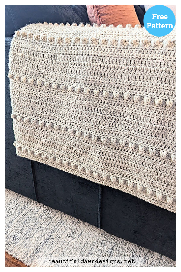 Easy Bobble Blanket Free Crochet Pattern