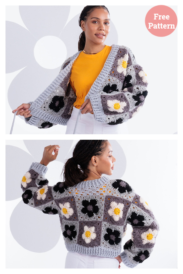 Flower Power Wrap Cardigan Free Crochet Pattern