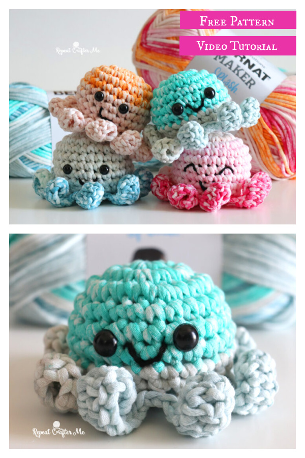 Mini No-Sew Octopus Free Crochet Pattern and Video Tutorial