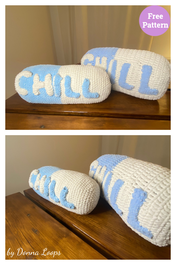 Chill Pill Pillow Free Crochet Pattern