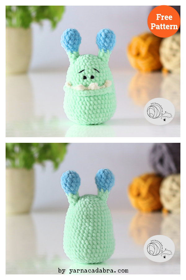 Friendly Monster Amigurumi Gregory Free Crochet Pattern