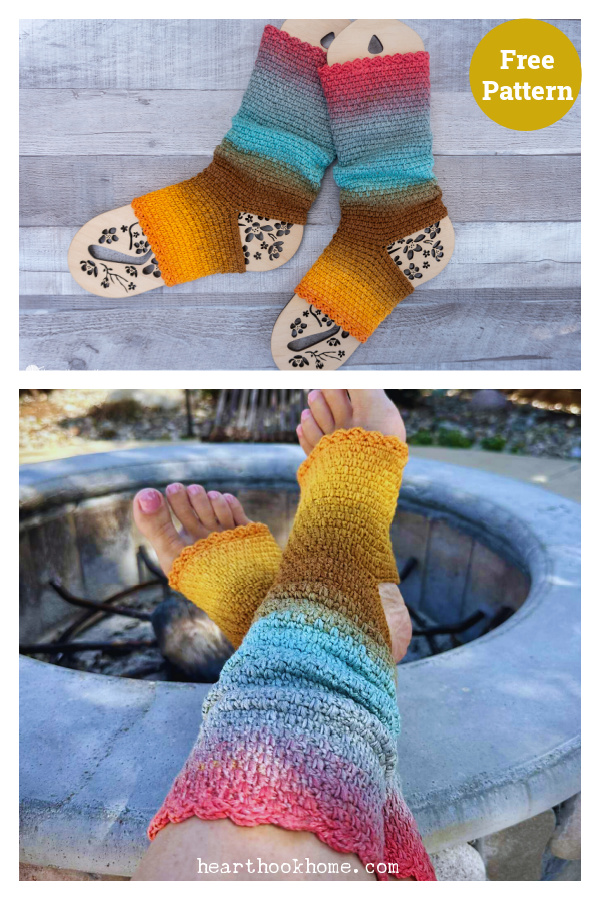 Double Moss Yoga Socks Free Crochet Pattern