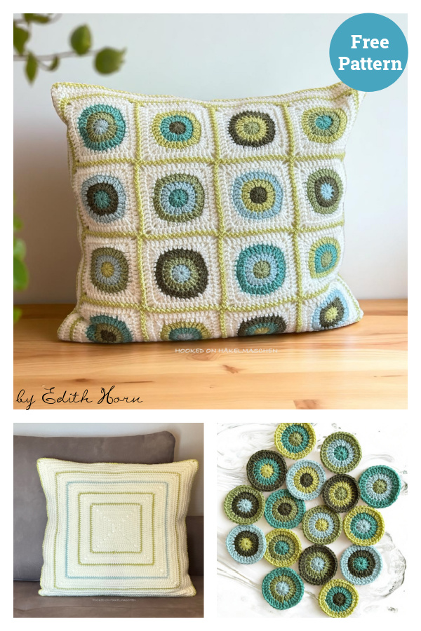 Happy Circles Pillow Case Free Crochet Pattern