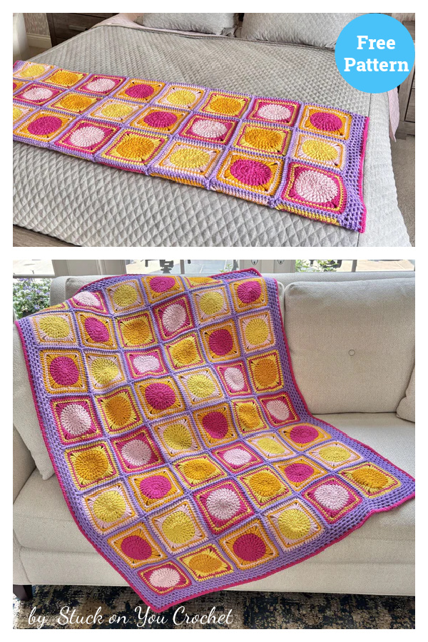 Retro Circles Blanket Free Crochet Pattern