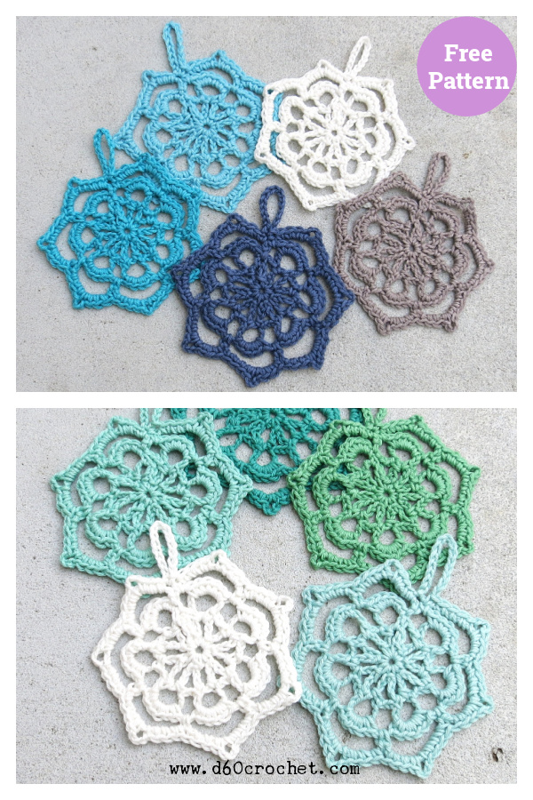Star Flower Snowflake Free Crochet Pattern