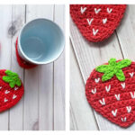Strawberry Coaster Free Crochet Pattern