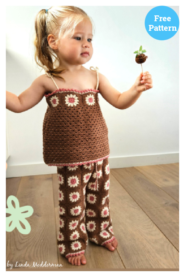 Granny Squares Girls Set Free Crochet Pattern