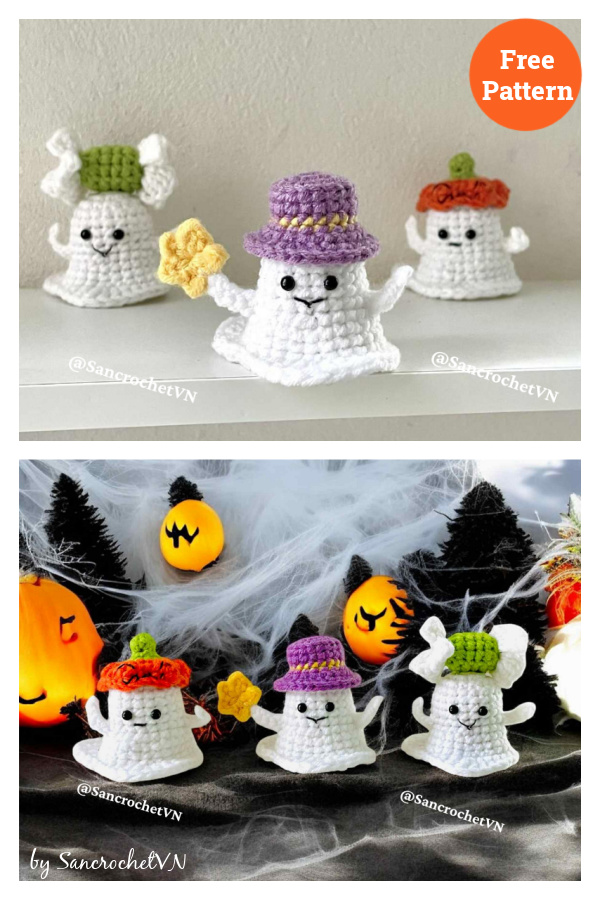 Little Ghosts Amigurumi Free Crochet Pattern