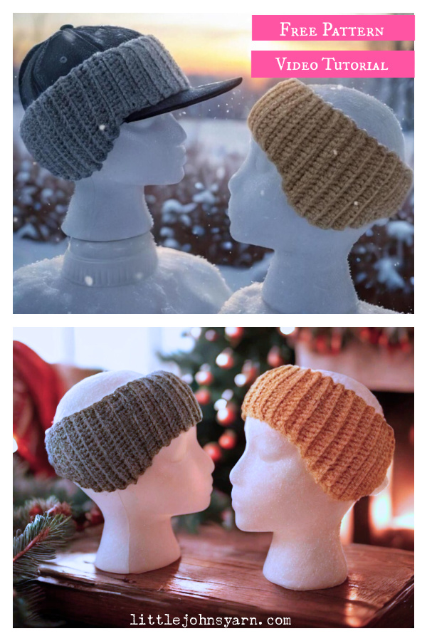 Mens Wide Headband Free Crochet Pattern and Video Tutorial