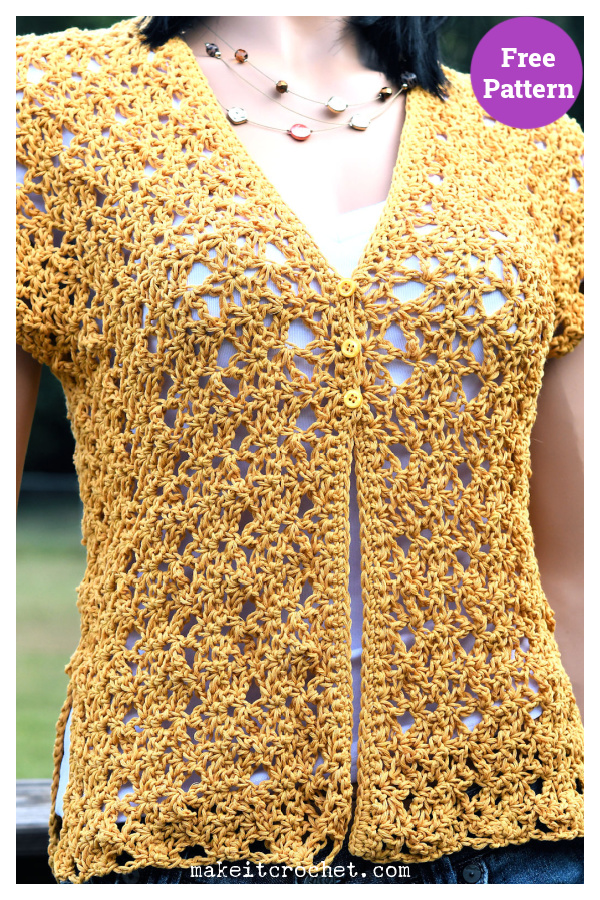 Harvest Flowers Vest Free Crochet Pattern
